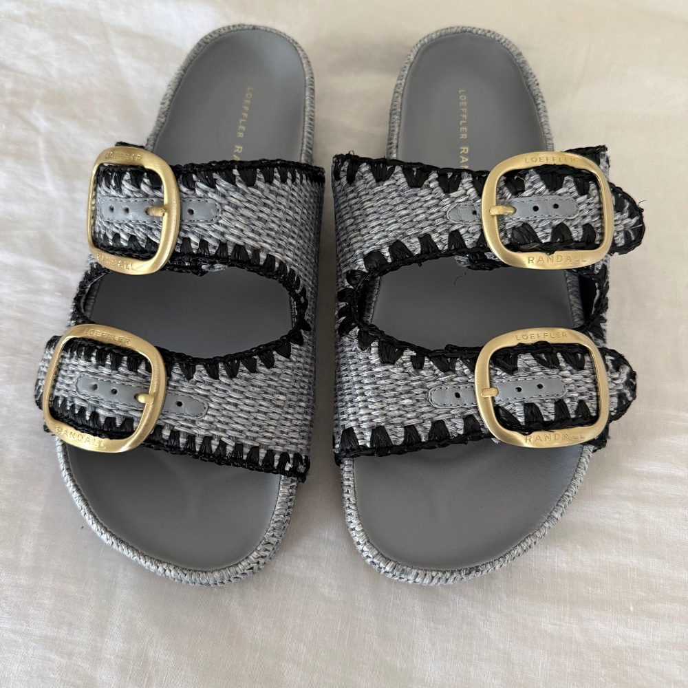 Loeffler Randall Theo Blue Sandals Size 39 NEW